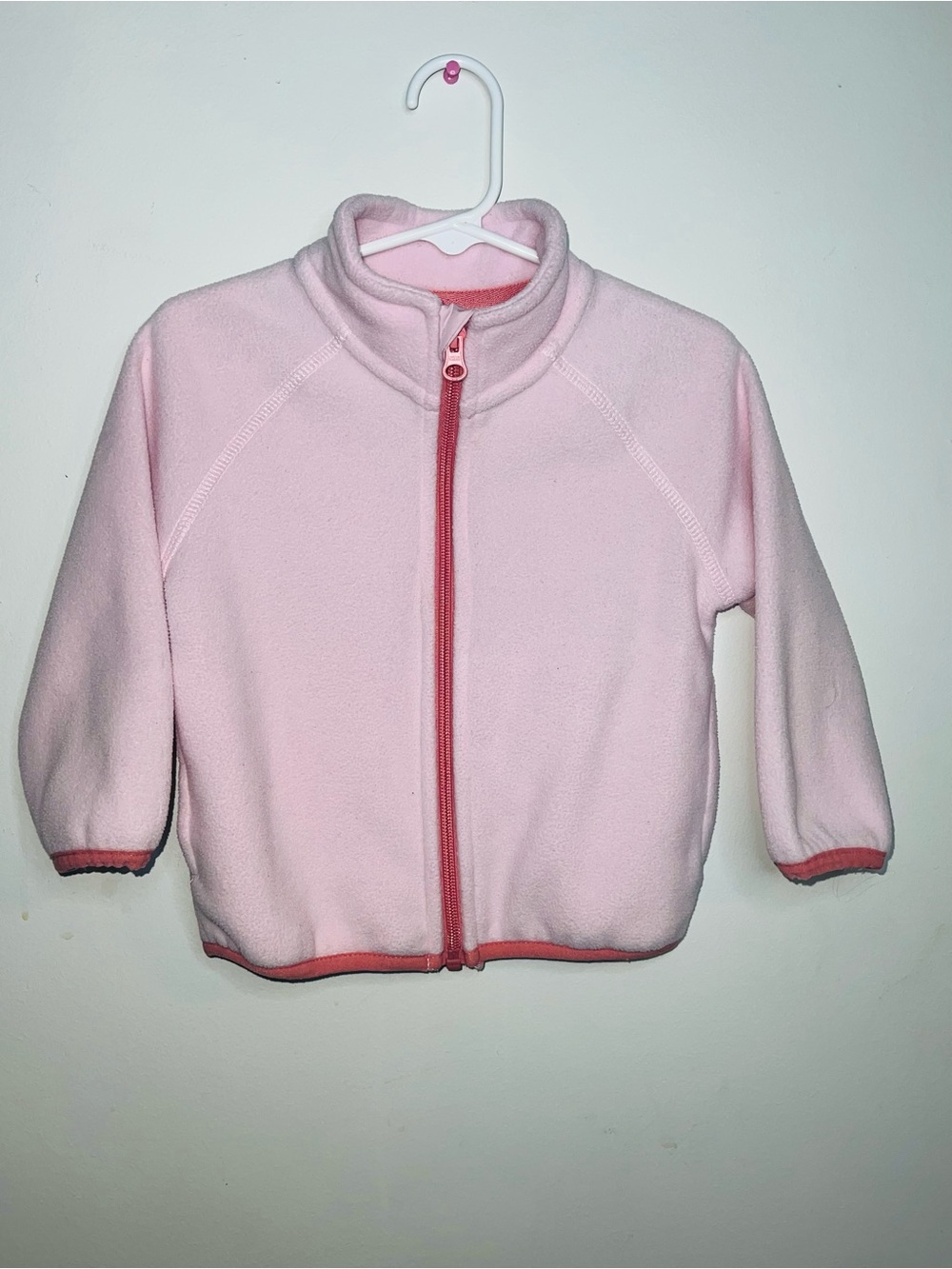 wonder nation Light Pink Fleece Jacket with Coral Trim